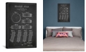 iCanvas Hockey Puck Charcoal Patent Blueprint by Aged Pixel Wrapped Canvas Print - 40" x 26"